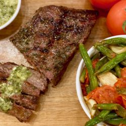 Grilled Chimichurri Steak with Green Beans