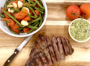 Grilled Chimichurri Steak with Green Beans
