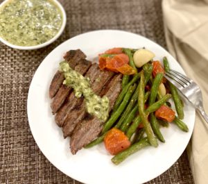 Grilled Chimichurri Steak with Green Beans