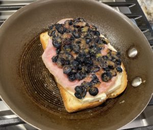 Blueberry, Brie and Ham Grilled Cheese