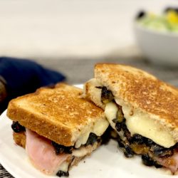 Blueberry, Brie and Ham Grilled Cheese