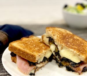 Blueberry, Brie and Ham Grilled Cheese